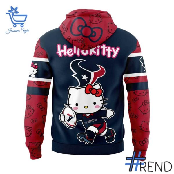 Detailed Houston Texans Hello Kitty Hoodie graphic on quality fabric