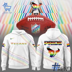 Custom apparel with the bold Houston Texans Pride Month Hoodie design