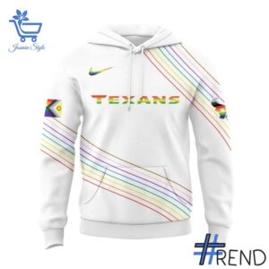 Custom apparel with the bold Houston Texans Pride Month Hoodie design