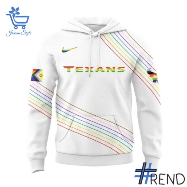 Custom apparel with the bold Houston Texans Pride Month Hoodie design