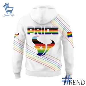 Custom apparel with the bold Houston Texans Pride Month Hoodie design