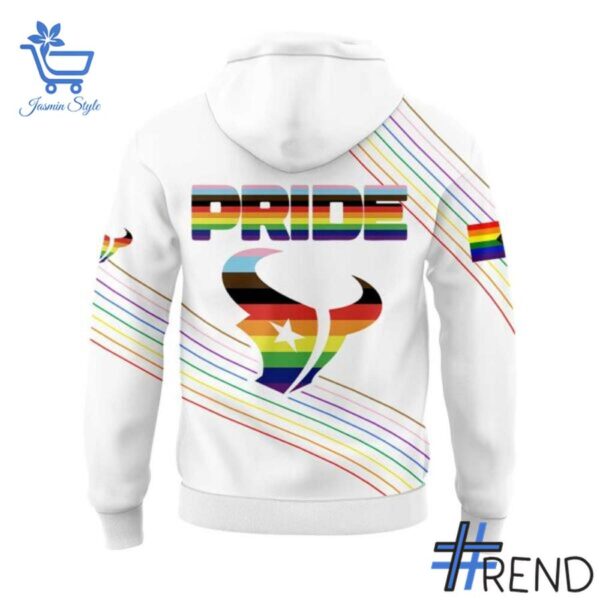 Custom apparel with the bold Houston Texans Pride Month Hoodie design