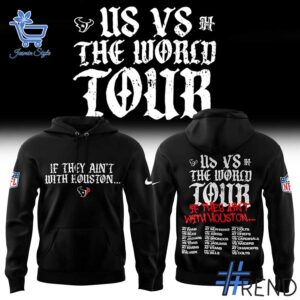 Houston Texans US vs The World Tour Shirt design displayed on high-quality clothing fabric