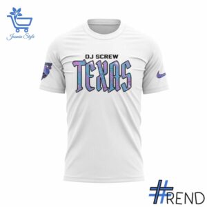 Side view of Houston Texans x DJ Screw White Shirt showcasing iconic low-top silhouette.