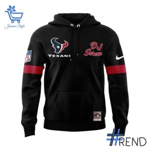 Custom apparel with the bold Houston Texans x DJ Screw black Hoodie design