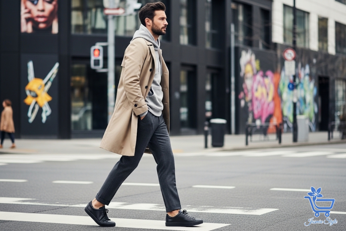 How to Style a Hoodie for Men Modern mix: Elevate your hoodie look with a sleek longline trench and clean tailoring.