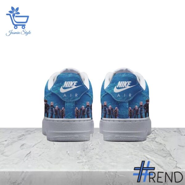 Side view of How to Train Your Dragon Nike Air Force showcasing iconic low-top silhouette.