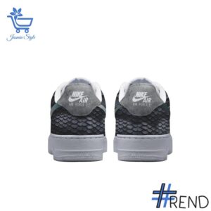 Side view of How to Train Your Dragon The Night Fury Air Force Shoes showcasing iconic low-top silhouette.