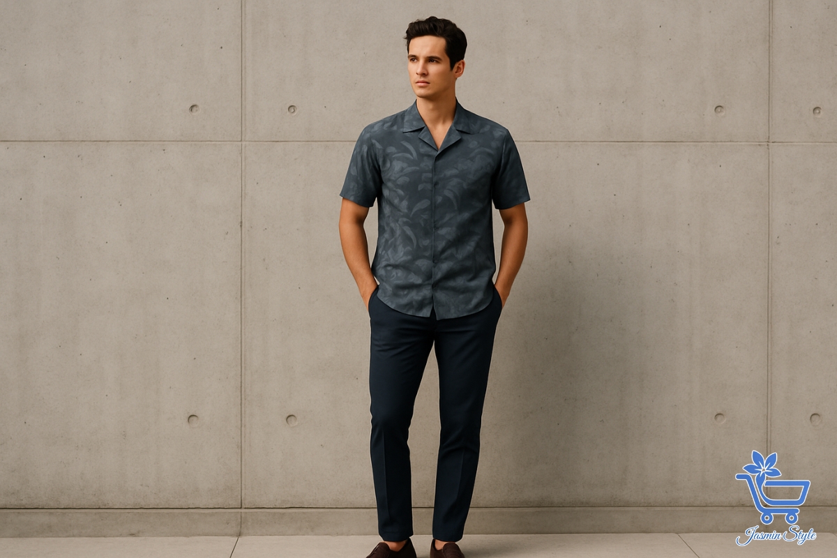 How to Wear a Hawaiian Shirt for Men Try a sleek, toned-down Hawaiian shirt for an easy transition from summer vibes to city smart.