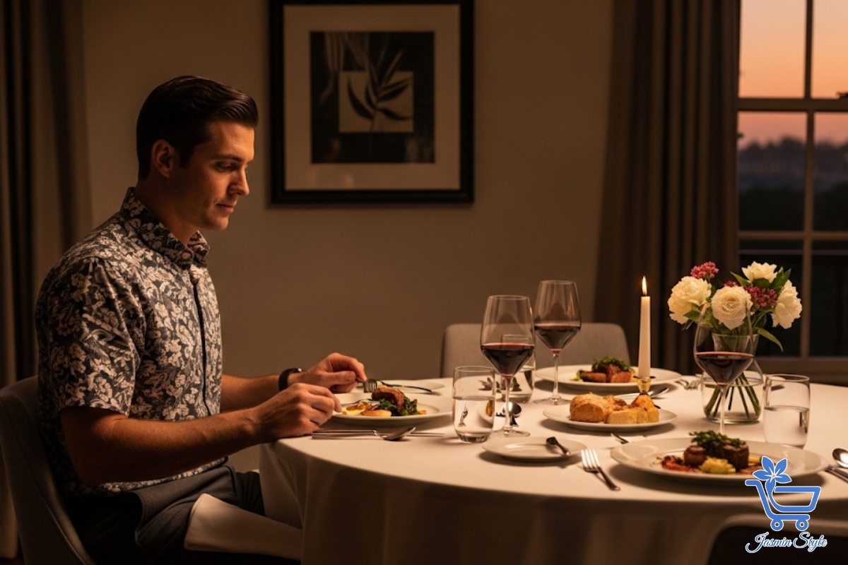 How to Wear a Hawaiian Shirt for Men Upgrade your evening outfit by combining prints with tailored pieces and minimal accessories.