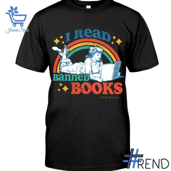 I Read Banned Books Shirt design displayed on high-quality clothing fabric