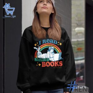 I Read Banned Books Shirt design displayed on high-quality clothing fabric