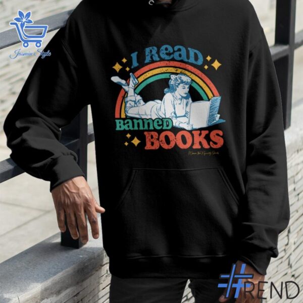 I Read Banned Books Shirt design displayed on high-quality clothing fabric