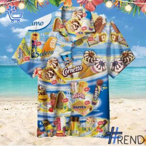 Custom apparel with the bold Ice Cream Hawaiian Shirt design