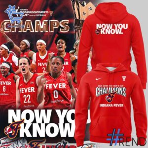 Side view of Indiana Fever WNBA Commissioner s Cup Champions Hoodie jpg showcasing iconic low-top silhouette.
