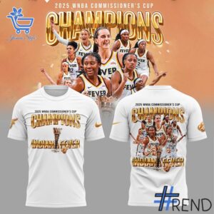 Side view of Indiana Fever WNBA Commissioner s Cup Champions Shirt jpg showcasing iconic low-top silhouette.