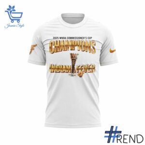 Side view of Indiana Fever WNBA Commissioner s Cup Champions Shirt jpg showcasing iconic low-top silhouette.