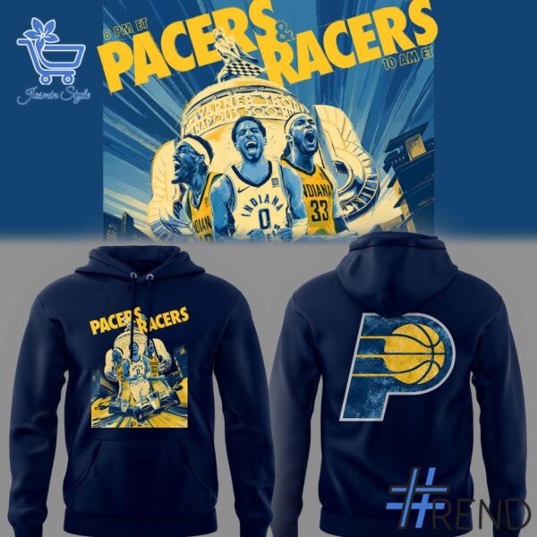 Indiana Pacers Basketball Pacers & Racers Hoodie design displayed on high-quality clothing fabric