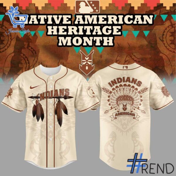 Custom look featuring the signature Indians Celebrating Native American Heritage Month Jersey design