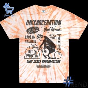 Close-up of the 1 Inkcarceration Festival 2025 Ohio State Shirt showing detailed design and vibrant colors.