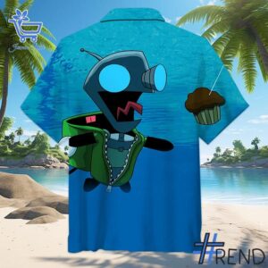 Invader Zim Nirvana Nevermind Hawaiian Shirt design displayed on high-quality clothing fabric