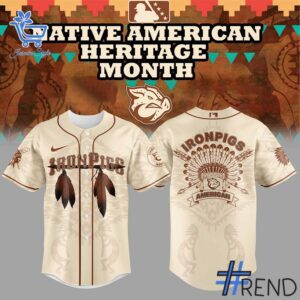 Custom look featuring the signature IronPigs Celebrating Native American Heritage Month Jersey design
