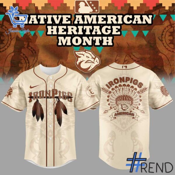 Custom look featuring the signature IronPigs Celebrating Native American Heritage Month Jersey design