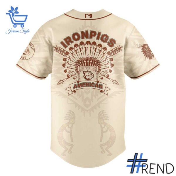 Custom look featuring the signature IronPigs Celebrating Native American Heritage Month Jersey design