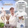 Detailed Jannik Sinner Wimbledon Champions Shirt graphic on quality fabric