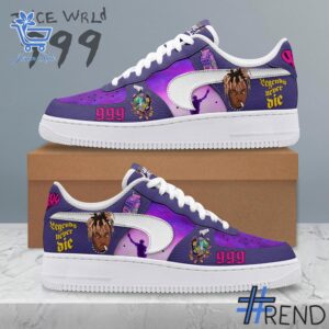 Detailed shot of Juice Wrld Air Force Shoes on classic Nike Air Force silhouette