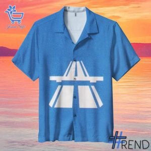 Trendy Kraftwerk Autobahn Album Hawaiian Shirt featuring bold graphics and modern style