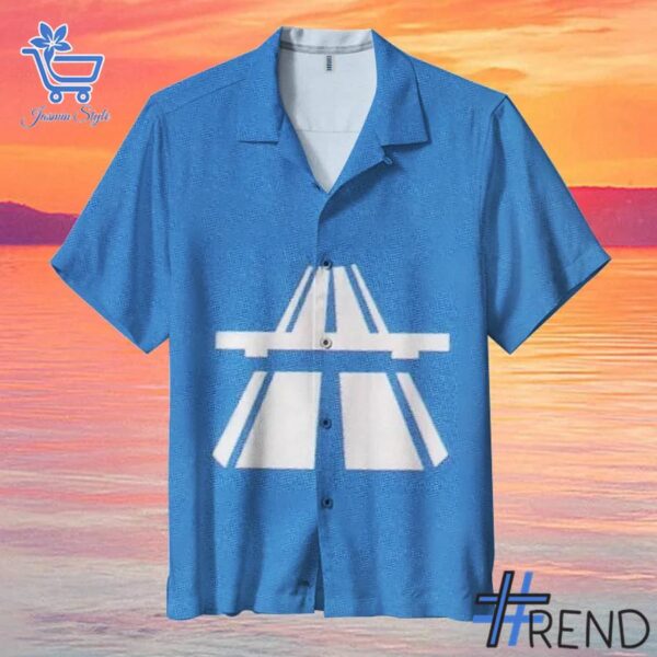 Trendy Kraftwerk Autobahn Album Hawaiian Shirt featuring bold graphics and modern style