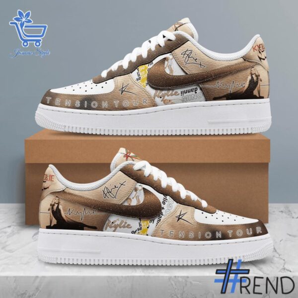 Custom apparel with the bold Kylie Minogue Tension Tour Nike Air Force design
