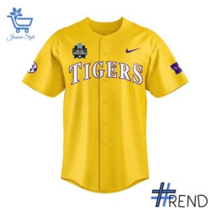 Premium-quality product featuring the LSU Tigers World Series Champions Yellow Jersey design