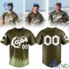 Detailed view of the 1 Lake County Captains 2025 Forest City themed Jersey print on fabric