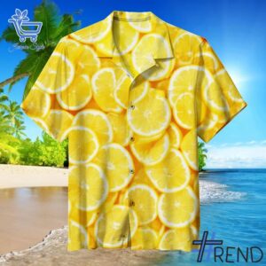Lemon yellow Hawaiian Shirt design on casual wear for everyday style