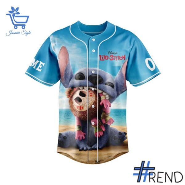 Limited-edition apparel with custom Lilo Stitch custom Baseball Jersey print