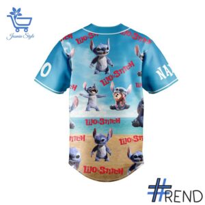 Limited-edition apparel with custom Lilo Stitch custom Baseball Jersey print