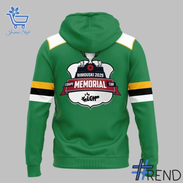 Close-up view of the London Knights Hockey Memorial Cup Champions Hoodie print
