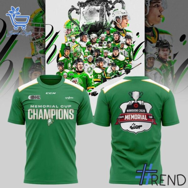Close-up view of the London Knights Hockey Memorial Cup Champions Hoodie print