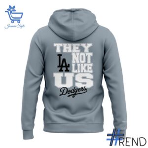 Close-up of the 3 Los Angeles Dodger They Not Like Us Zip Hoodie showing detailed design and vibrant colors.