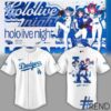 Side view of Los Angeles Dodgers Hololive Night Jersey showcasing iconic low-top silhouette.