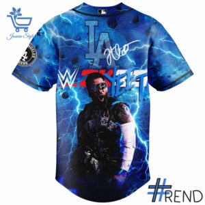 Styled look featuring Los Angeles Dodgers Jey Uso Baseball Jersey for everyday wear
