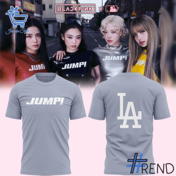 Detailed fabric and stitching showing 3 Los Angeles Dodgers Jump Blackpink Shirt