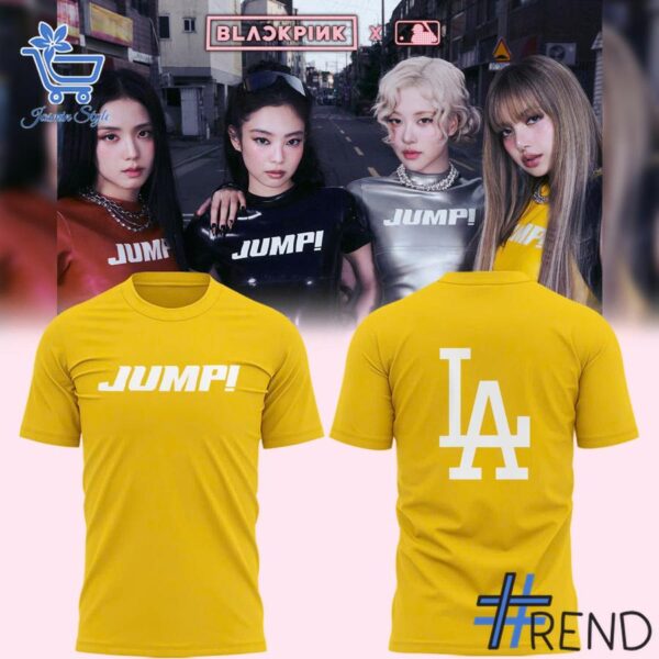 Detailed fabric and stitching showing 4 Los Angeles Dodgers Jump Blackpink Shirt