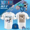 Detailed view of the 1 Los Angeles Dodgers ONE PIECE Night Jersey print on fabric