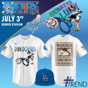 Detailed view of the 1 Los Angeles Dodgers ONE PIECE Night Jersey print on fabric