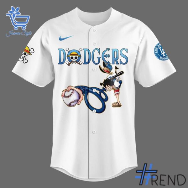 Detailed view of the 2 Los Angeles Dodgers ONE PIECE Night Jersey print on fabric