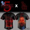 Detailed fabric and stitching showing 1 Los Angeles Dodgers Stranger Things 5 Baseball Jersey