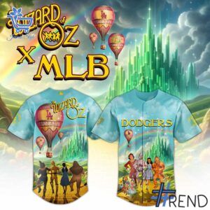 Close-up view of the Los Angeles Dodgers The Wizard of Oz Baseball Jersey print